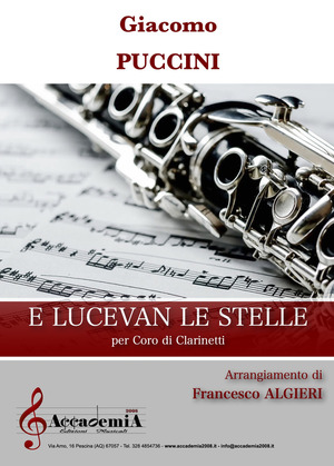 E lucevan le stelle. Per coro di clarinetti. Partitura