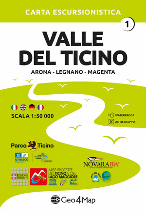 Valle del Ticino 01 Arona, Legnano, Magenta. Carta escursionistica 1:50.000