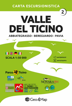 Valle del Ticino 02 Abbiategrasso, Bereguardo, Pavia. Carta escursionistica 1:50.000